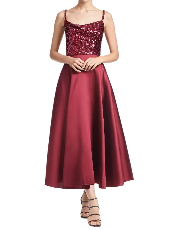 Urban Fashion Feminine Elegance Emile Gown In Bordeaux