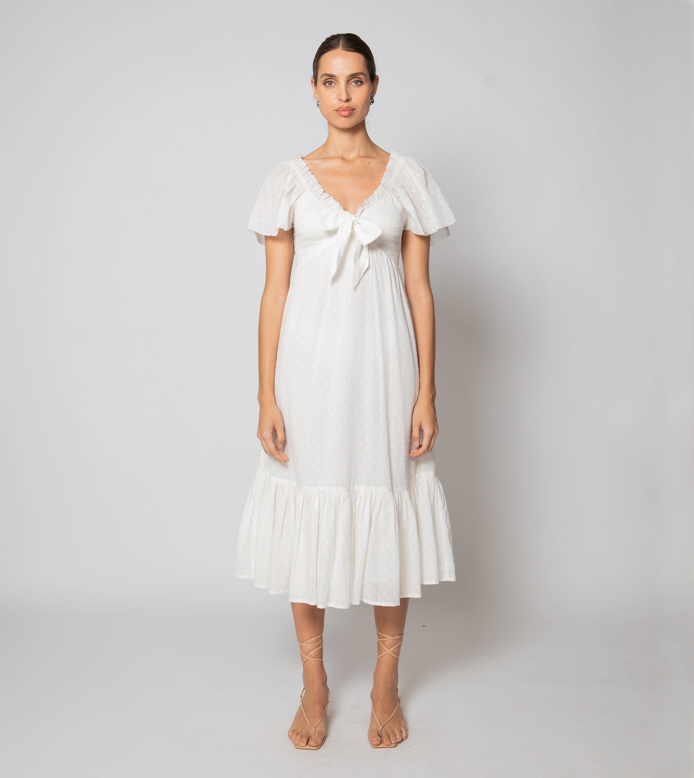 Casual Yet Chic Sales Classic Appeal Ashlyn Midi Dress | Ivory