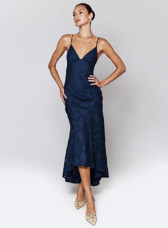 Cozy Chic Promotions Artful Design Cyrene Maxi Dress Navy