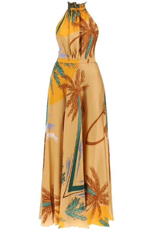 Catch Every Fashion Trend Floral Style Raquel Diniz Women's Giovanna Silk Satin Maxi Dress