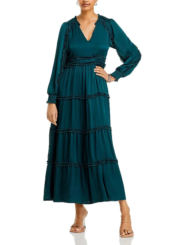 Fall Sale, Prices Drop Graceful Cut Womens Satin Long Maxi Dress