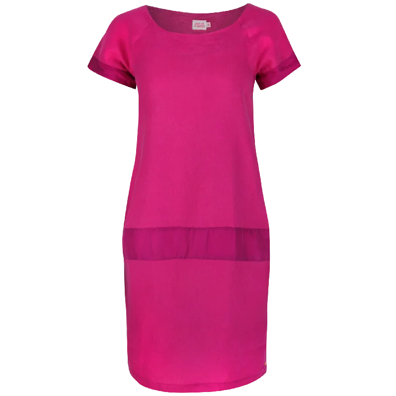 New In This Season Dreamy Aesthetic Poppy Cocoon Midi Dress Fuchsia