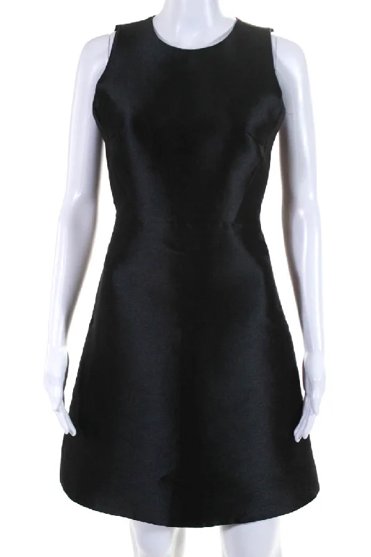 Limited Time Offer Formal Outfit Kate Spade Womens Peek A Boo Satin Sleeveless Mini Sheath Dress Black