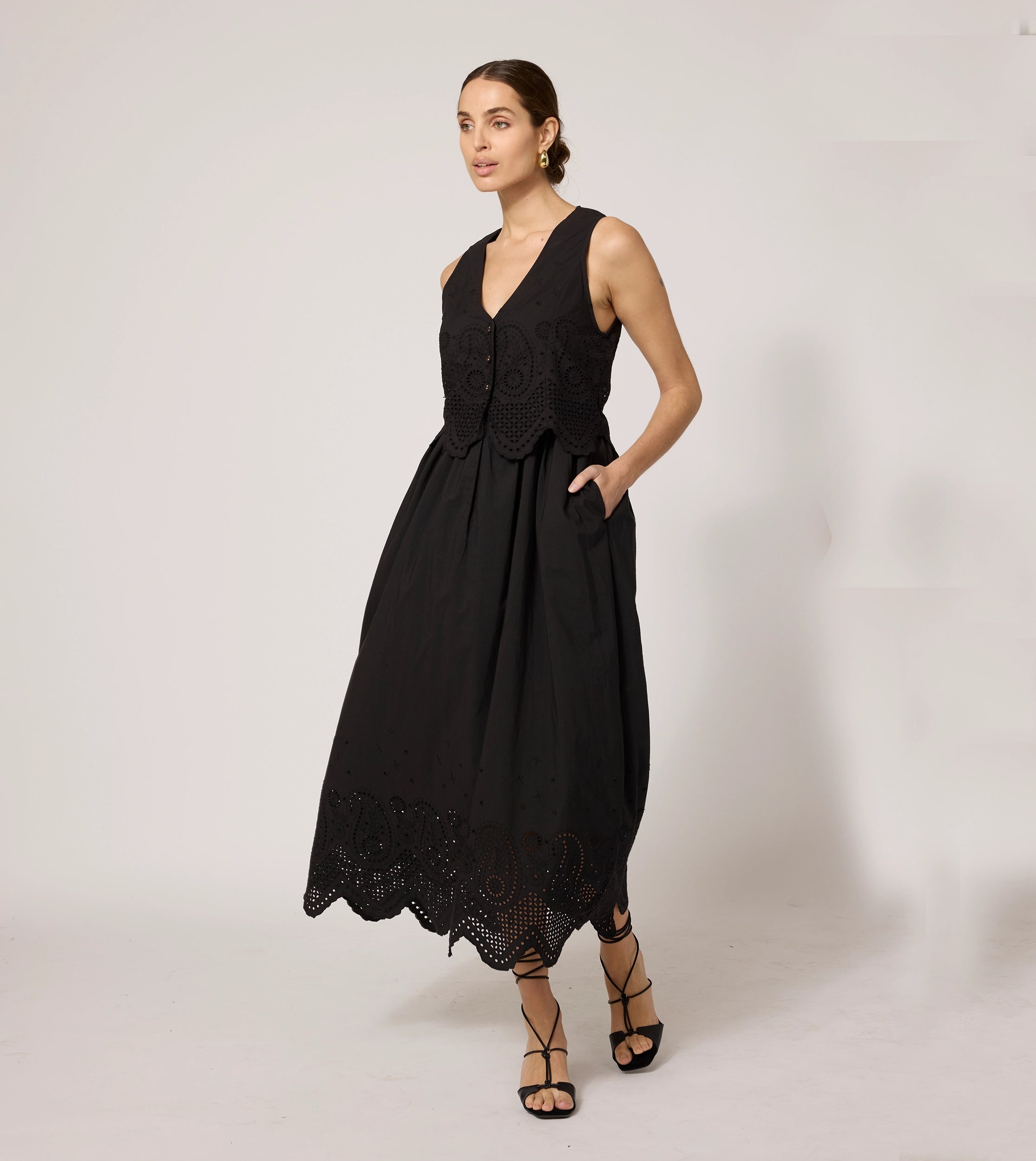 Cozy Comfort Style Sale Vintage Charm Julie Midi Dress | Black