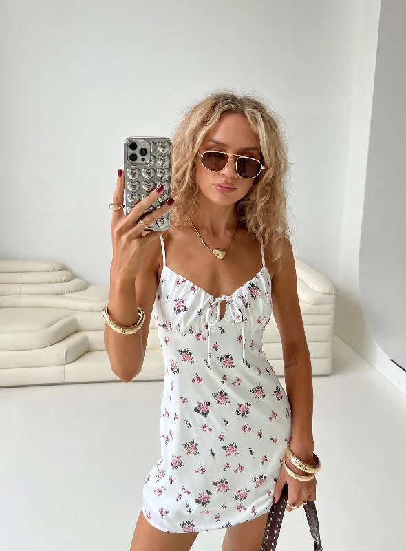 New Arrivals Effortless Comfort Perries Mini Dress White Floral