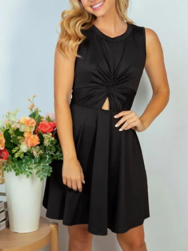 Swimwear Summer Blowout Subtle Sophistication Kiera Keyhole Sleeveless Dress In Black