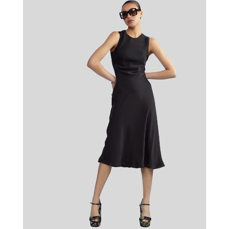 Forward Trendsetter Luxe Layering SILK BIAS SLEEVELESS DRESS