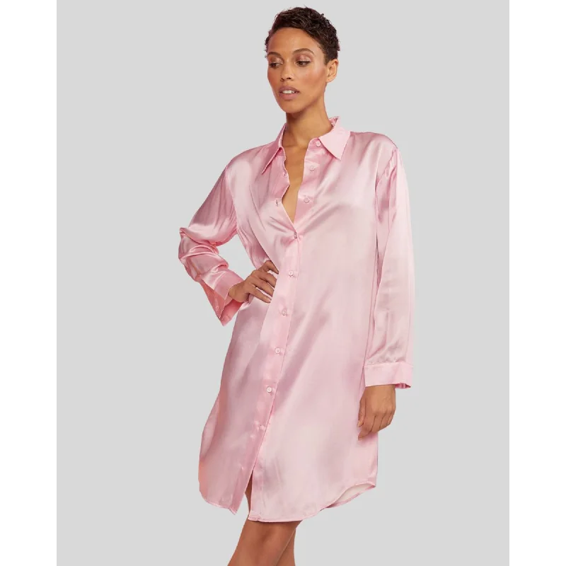 Limited Stock, Big Sale Contemporary Elegance SILK CHARMEUSE SHIRT DRESS