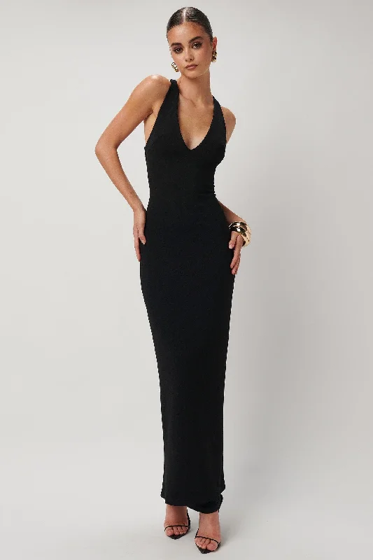 Fashion Deal Effortless Sophistication Eiza Gown - Black