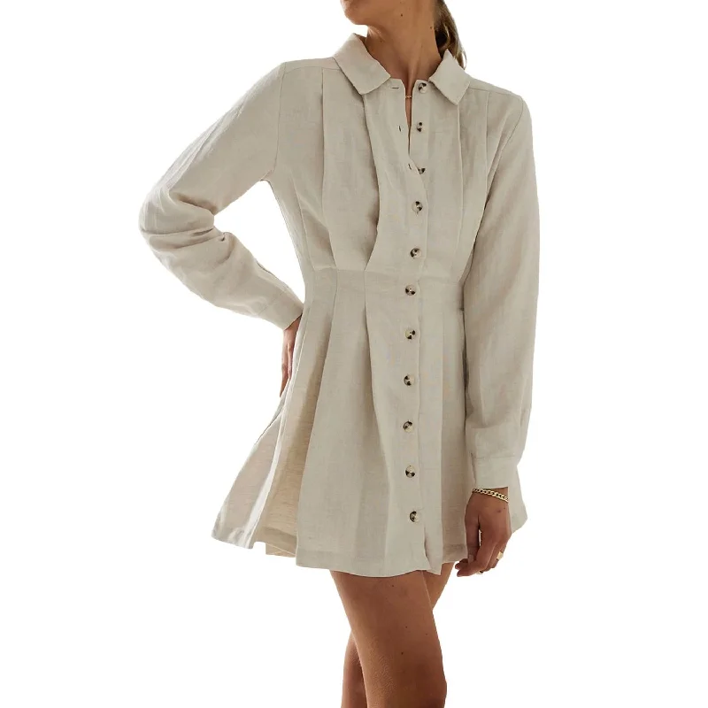 Fall Sale, Prices Drop Lightweight Fabric Chance Shirt Dress In Natural