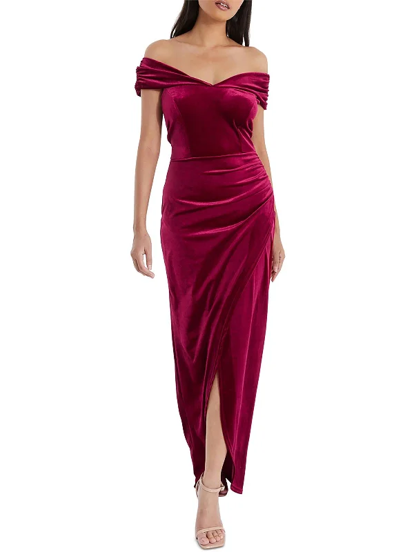 Essentials On Sale Effortless Comfort Womens Velvet Sleeveless Evening Dress