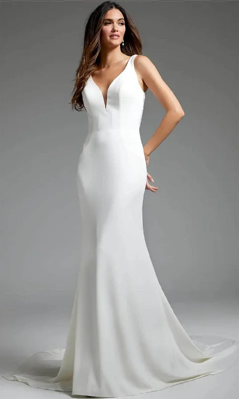 New Styles Just In Graceful Cut Jovani JB42222 - Lace Square Back Bridal Gown