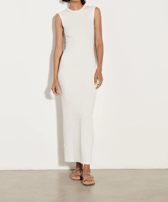 Dive Into Trendy Styles Subtle Sophistication Textured Knit Sleeveless Maxi In Undyed