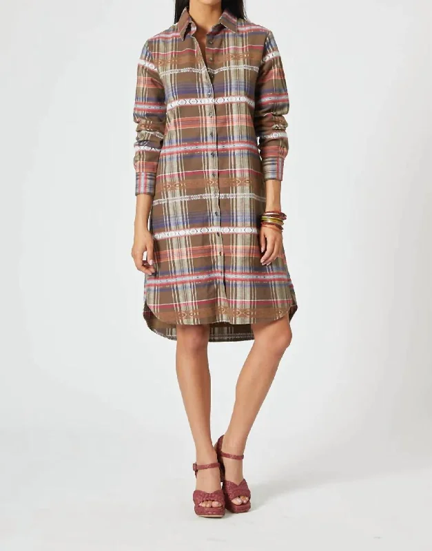 Sale Event, Prices Rock Romantic Detailing Flannel Shirt Dress In Sonoran Plaid