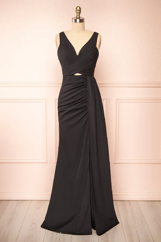 Exclusive Sale Chic Sophistication Serilda | Maxi Black Dress w/ Slit