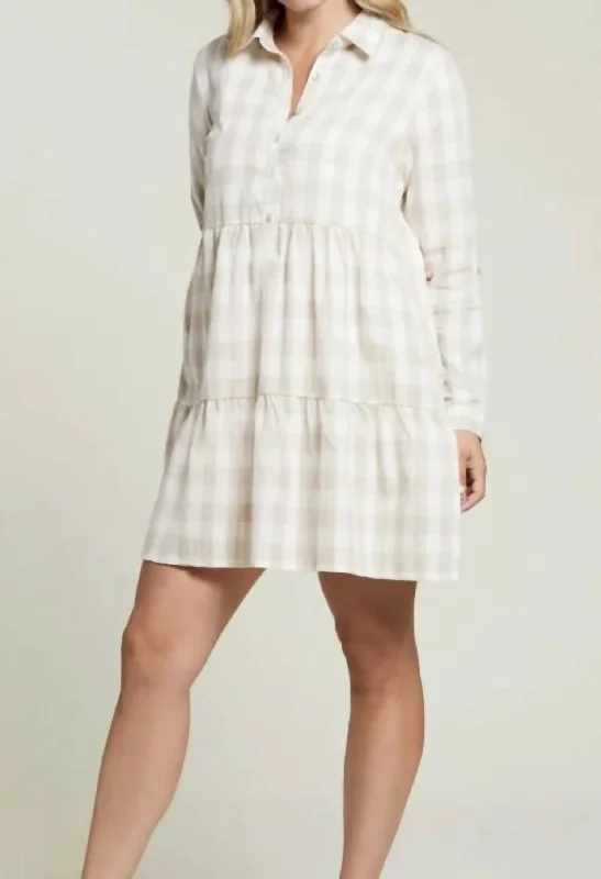 Seasonal Clearance Elegant Contour L/s Shirt Dress-Flax