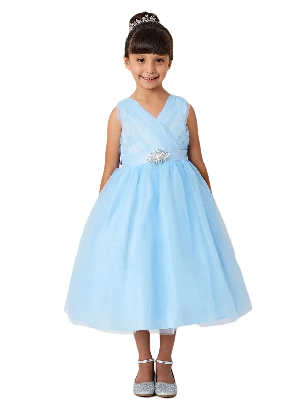 Season Sale Chic Allure Baby Girls Multi Color Sash Ruffled Tulle High-Low Junior Bridesmaid Dress 6-24M