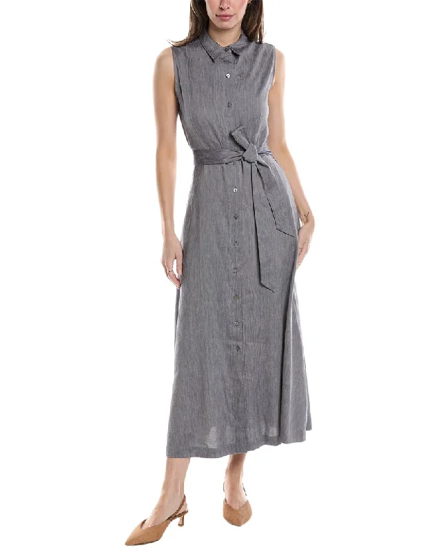 The Latest Fashion Trends Modern Romance Theory Sleeveless Linen-Blend Shirtdress