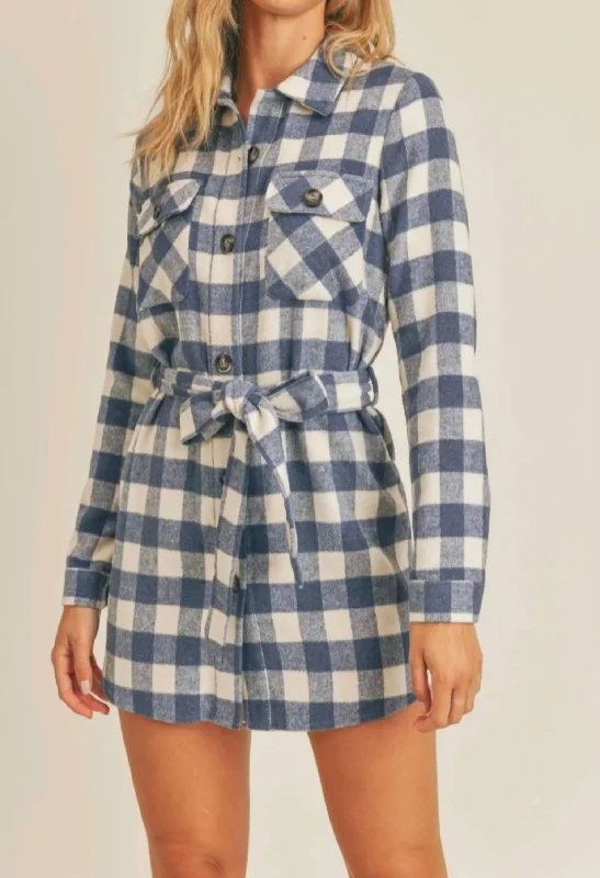 You'Ll Love Us Because Subtle Sophistication Park City Shirt Dress In Blue